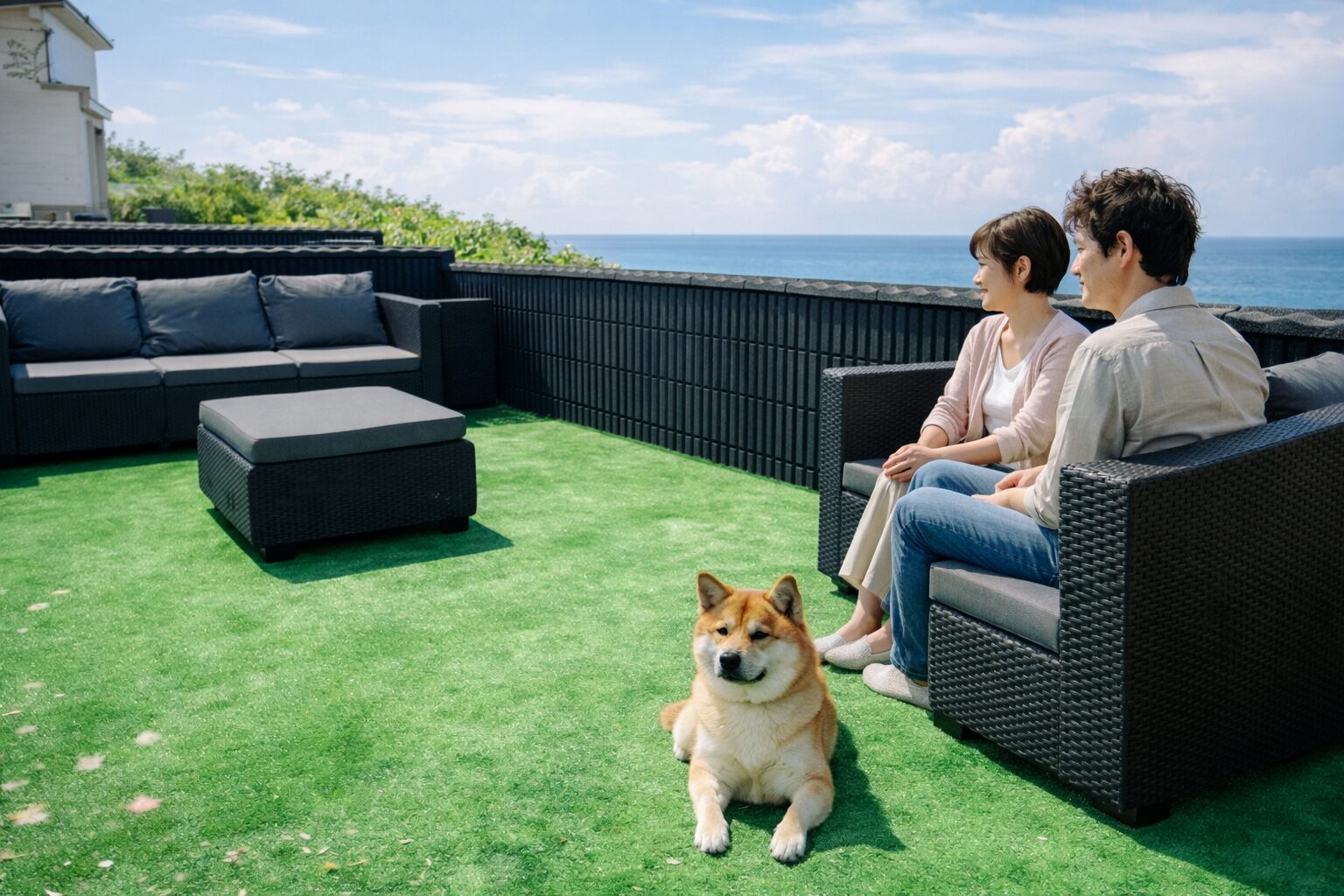 新緑と海が美しい春の白浜（しっぽの森リゾート白浜）